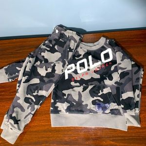 Ralph Lauren camo sweat suit.
